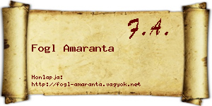 Fogl Amaranta névjegykártya